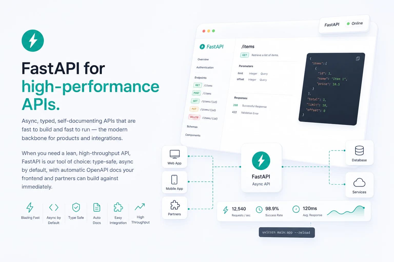 FastAPI para APIs de alta performance.